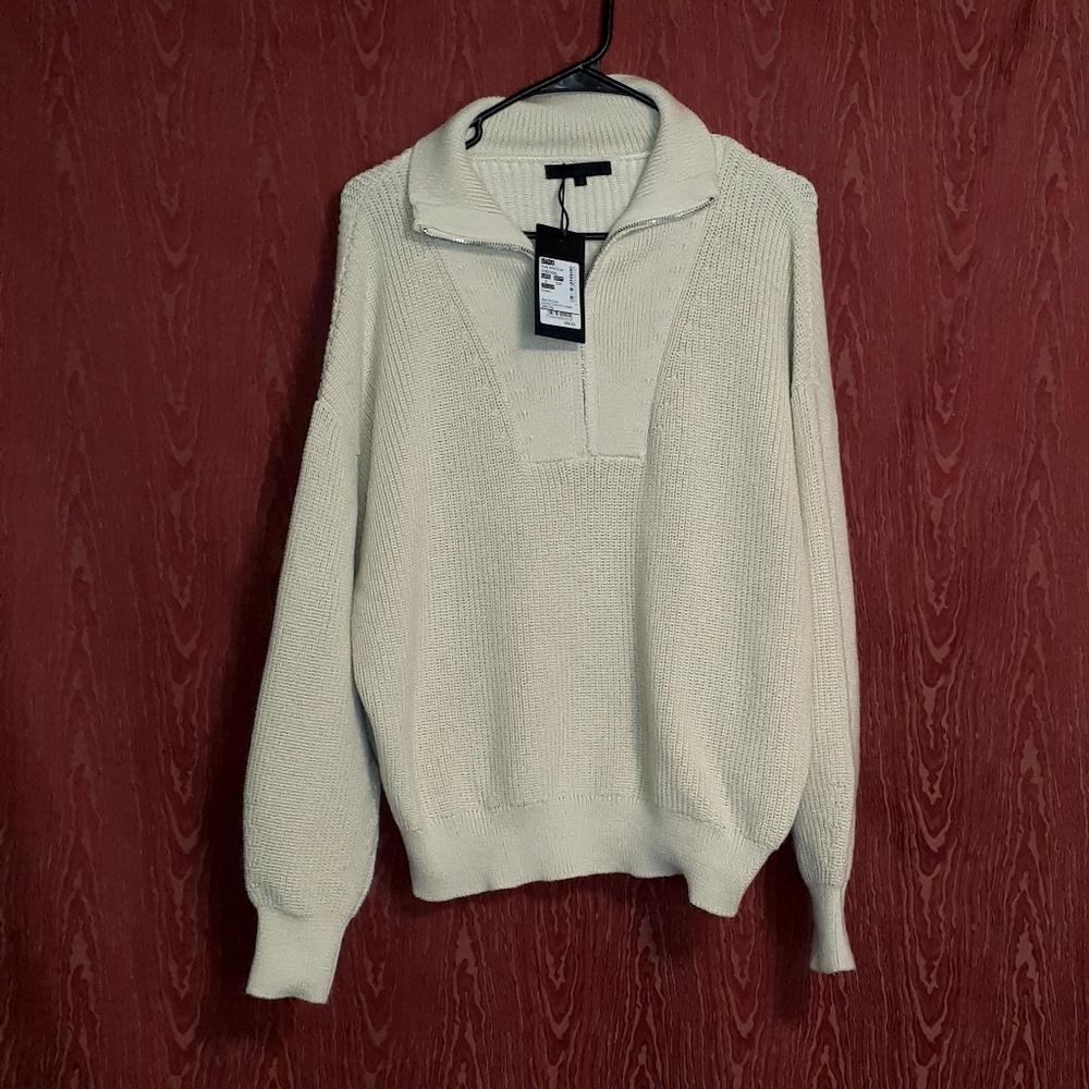 AVA AND EVER COUNTRY CLUB KNIT JUMPER CREAM/BEIGE SWEATER WOMEN'S SIZE S NWT